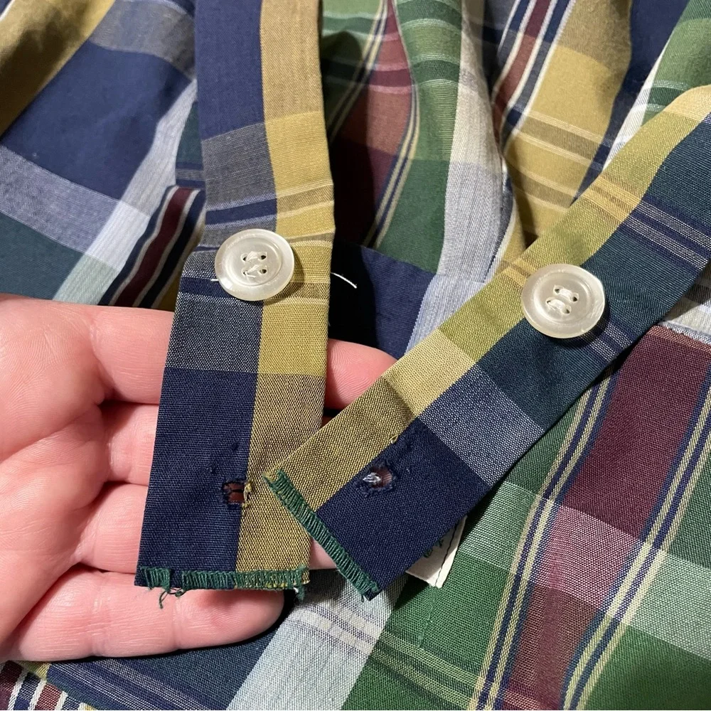 Vintage 60s Healthtex Matching Sibling Pair Toddler Plaid Shortalls, 2T & 3T